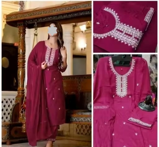 Women's Cotten Regular Fit Kurta & Pants Color 1 (KS112)