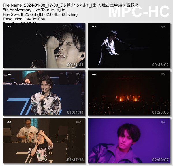 [TV-Variety] 高野洸 5th Anniversary Live Tour「mile」～1st mile～ (TeleAsa Ch1 2024.01.08)