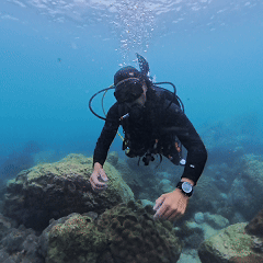 Underwater hand signal Low on Air