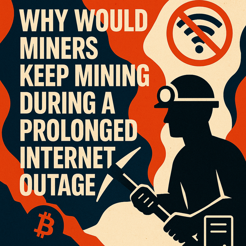 Why would miners keep mining during a prolonged internet outage