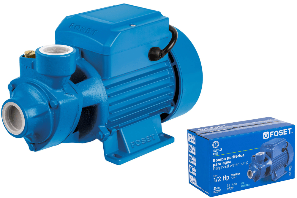 Bomba eléctrica periférica para agua 1/2 HP, Foset