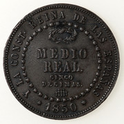 1/2 real 1850. Isabel II. Segovia.  PAS5848