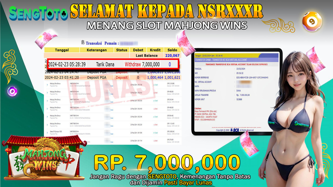 BUKTI PEMBAYARAN SLOT MAHJONG WINS
