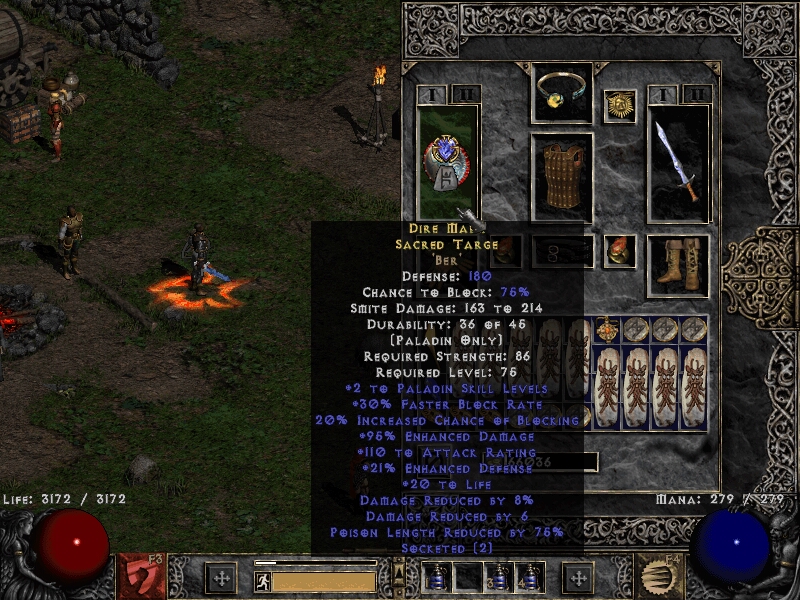 Diablo2 sacred targe