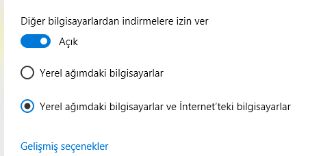 Teslim ve iyileştirme Windows 10