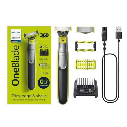 Amazon: Philips Norelco OneBlade 360 Face + Body Hybrid Cortadora y afeitadora eléctrica 
