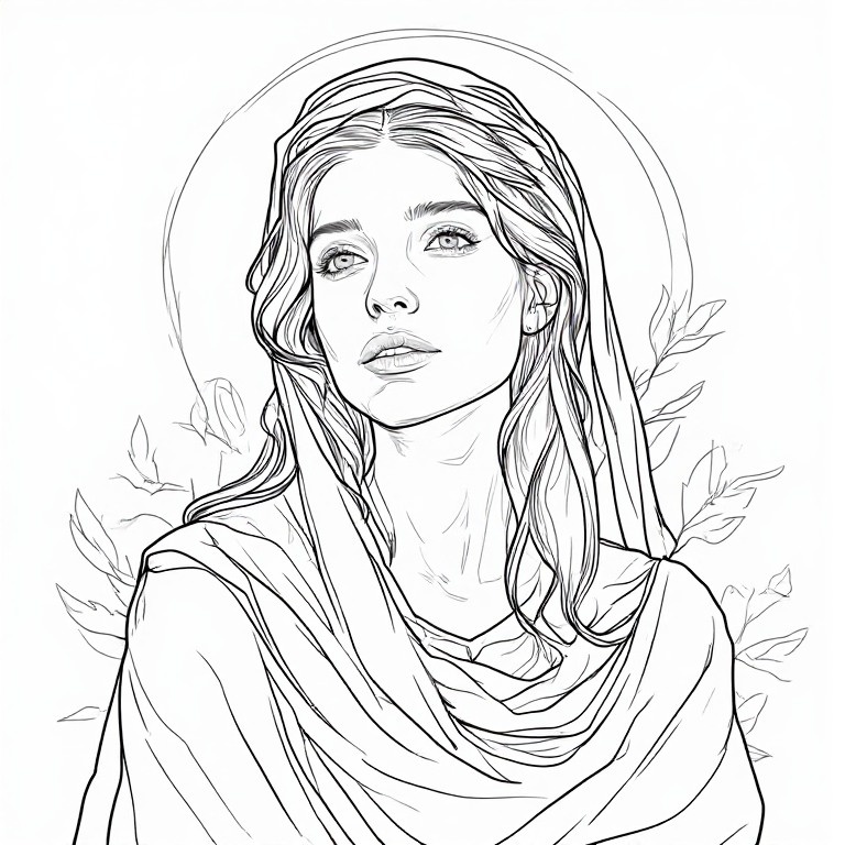 Madonna-l-Line-drawing-natural-(15)