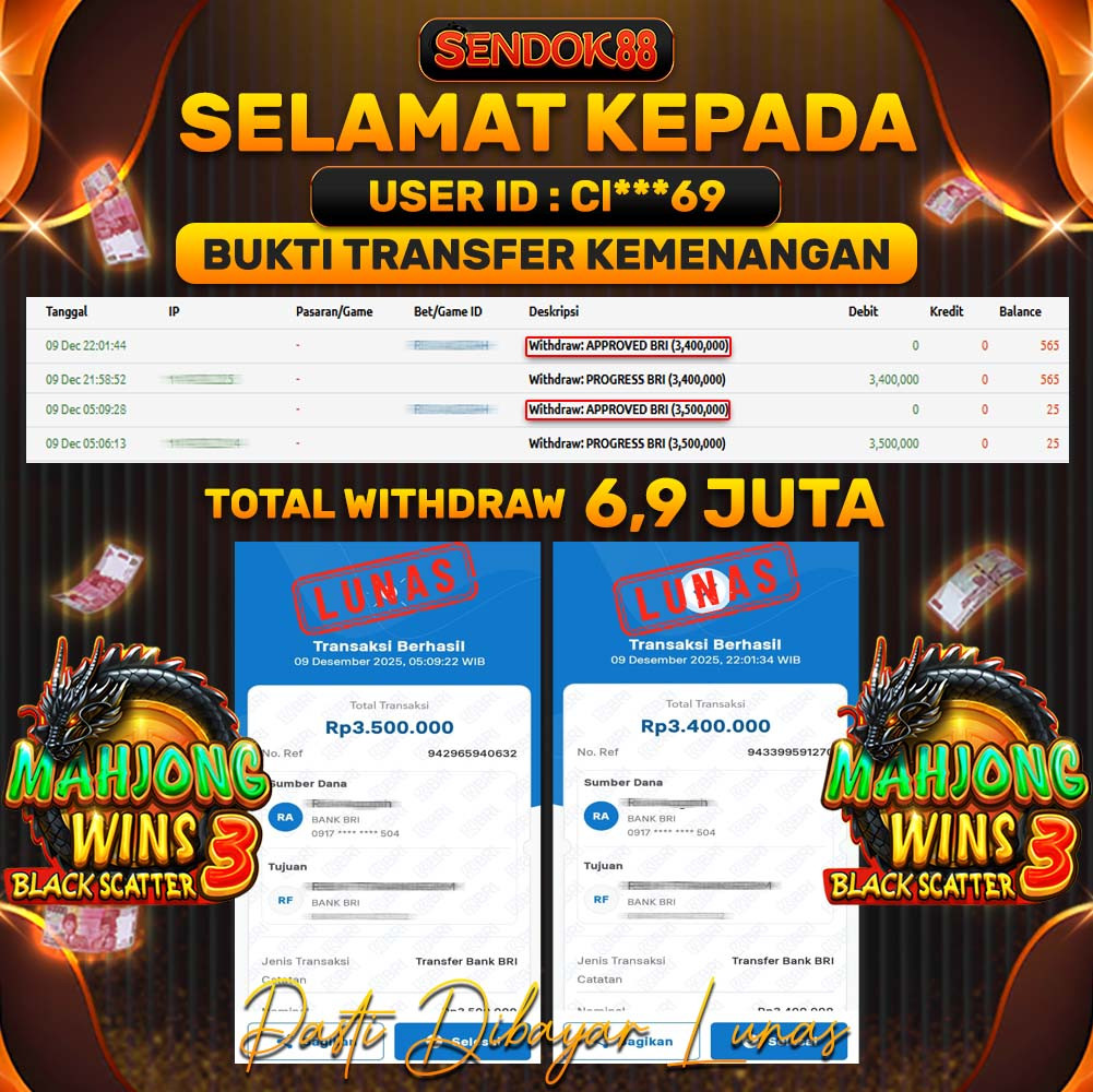 SENDOK88 JEPE! MAHJONG WINS 3 BLACK SCATTER Rp 6.900.000,- LUNAS!