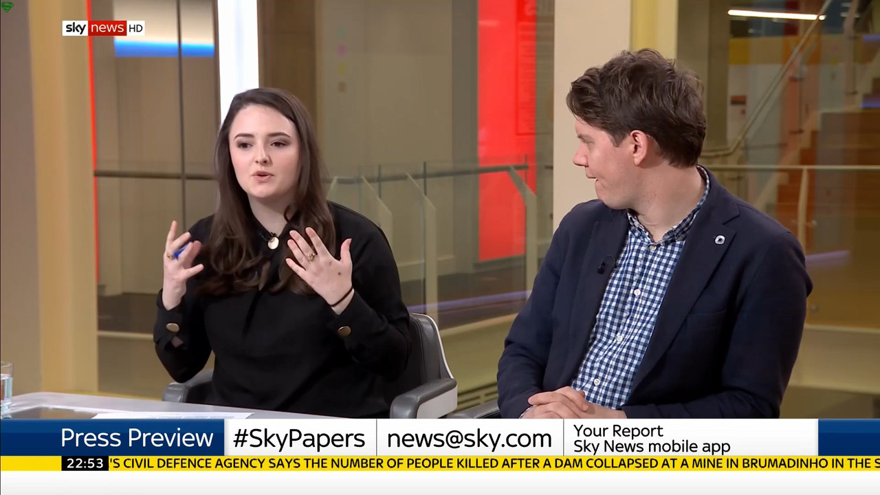 27 January - 22.00.00 - Sky News At 10. Anna Jones with the main