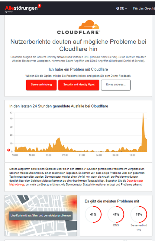 Cloudflare Störung 19.12.2025