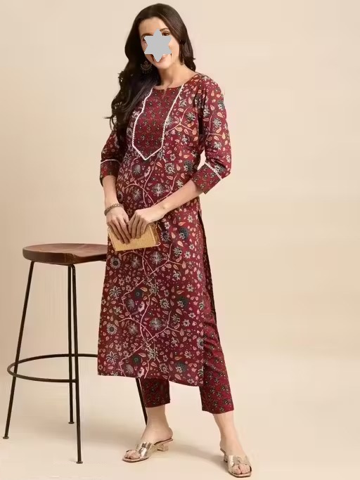 Attractive flower printed Graceful Women Kurta Sets Color 4 (KS123)