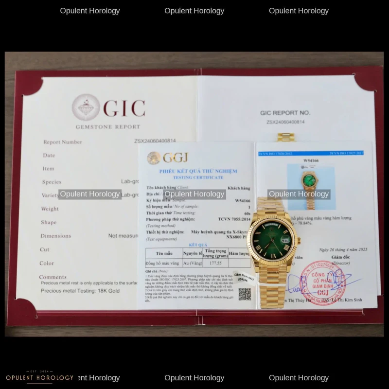 Rolex Day-Date 40 Ombre Green Dial Gold Plated President Automatic