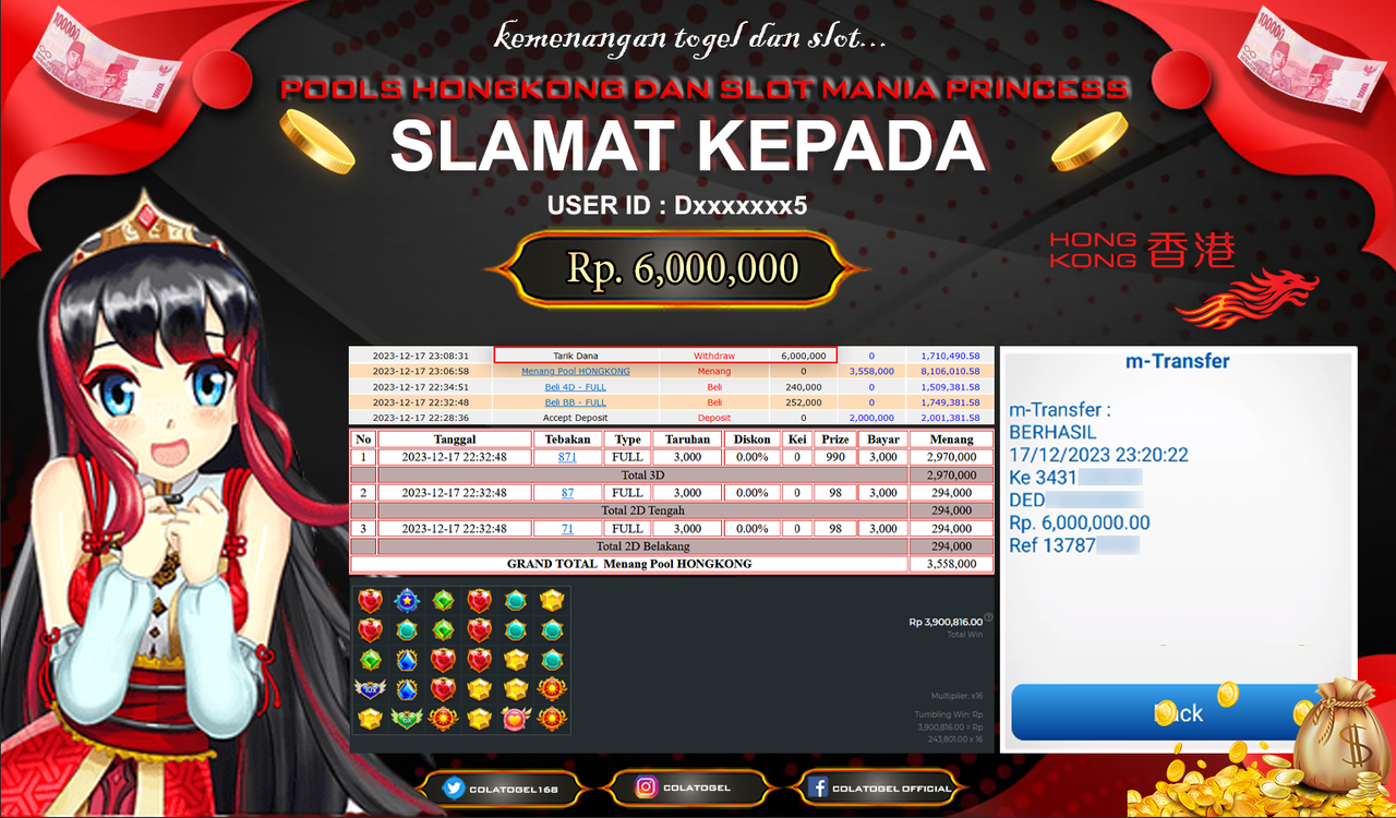JACKPOT TOGEL HONGKONG DAN SLOT MANIA PRINCESS!!