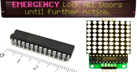 Dot Matrix LED Display Interface with PIC Microcontroller (updated 9/2020)