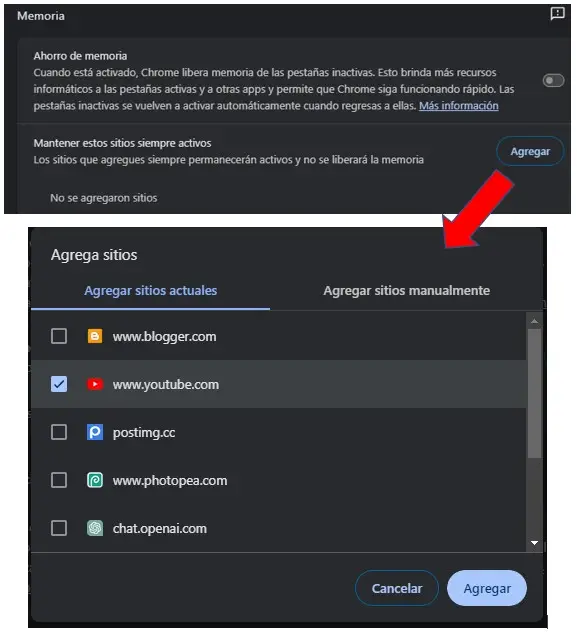 Ahorro de Memoria en Google Chrome