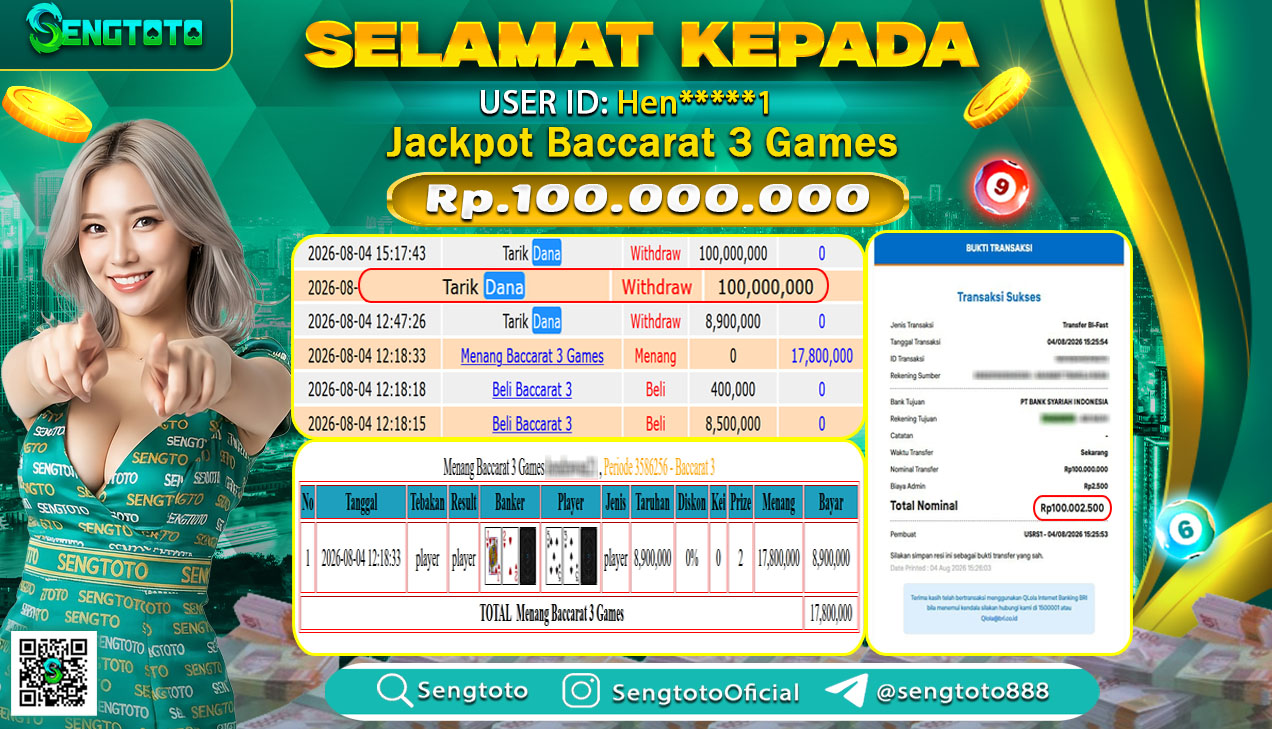 BUKTI PEMBAYARAN LIVEGAME BACCARAT 3 GAMES