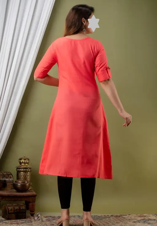 Fashionable Cotton Slub Dijital Print Anarkali Kurti For Women Color 7 (R108)