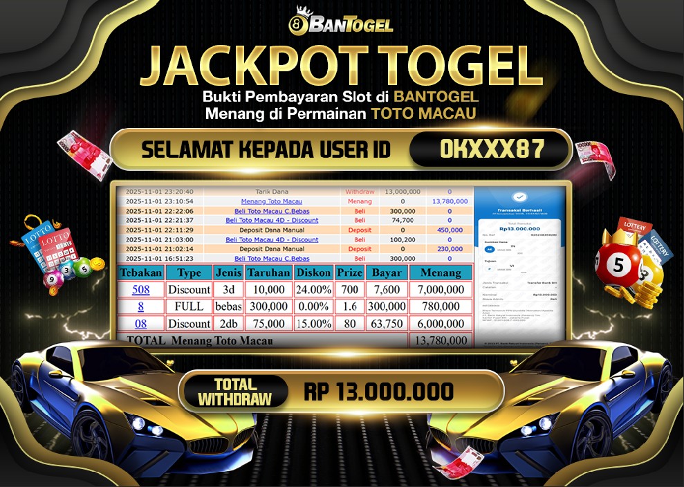 BUKTI JACKPOT LUNAS BANTOGEL