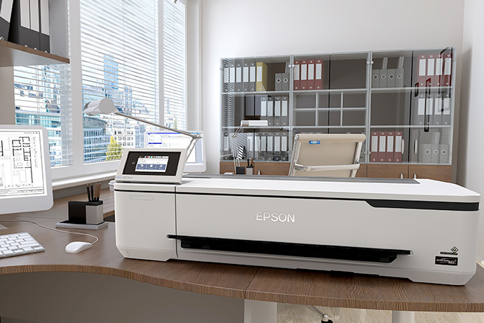 Plotter Epson T3170 em um escritório de arquitetura