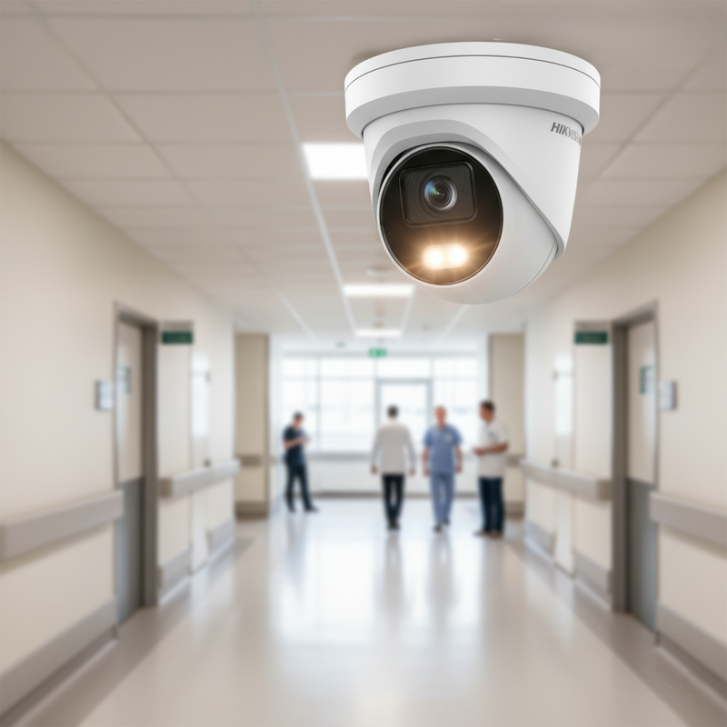 Câmera Hikvision AcuSense + ColorVu em ambiente noturno