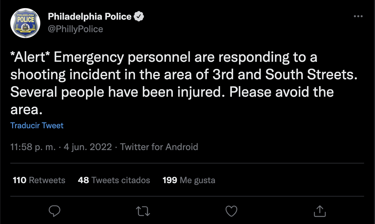 Masivo tiroteo en Filadelfia deja varios muertos y heridos