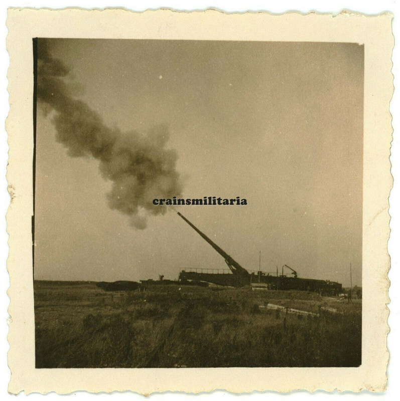 Orig Foto Krupp K5 Eisenbahngeschütz Artillerie Atlantikwall SANGATTE Frankreich