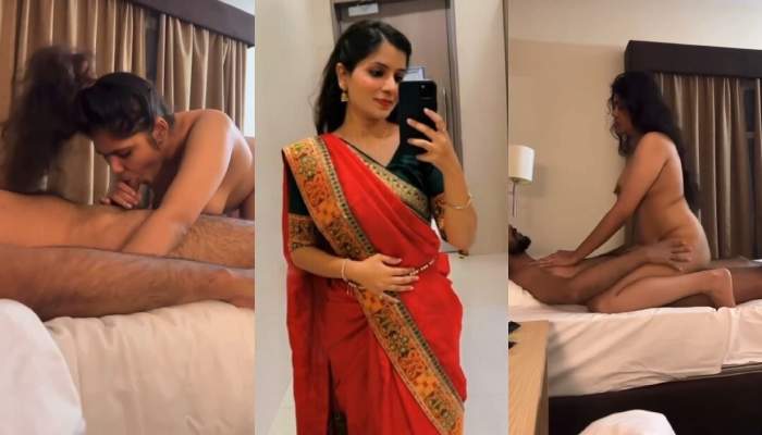 Cuck wife giving blowjob fucking infront of husband in hotel