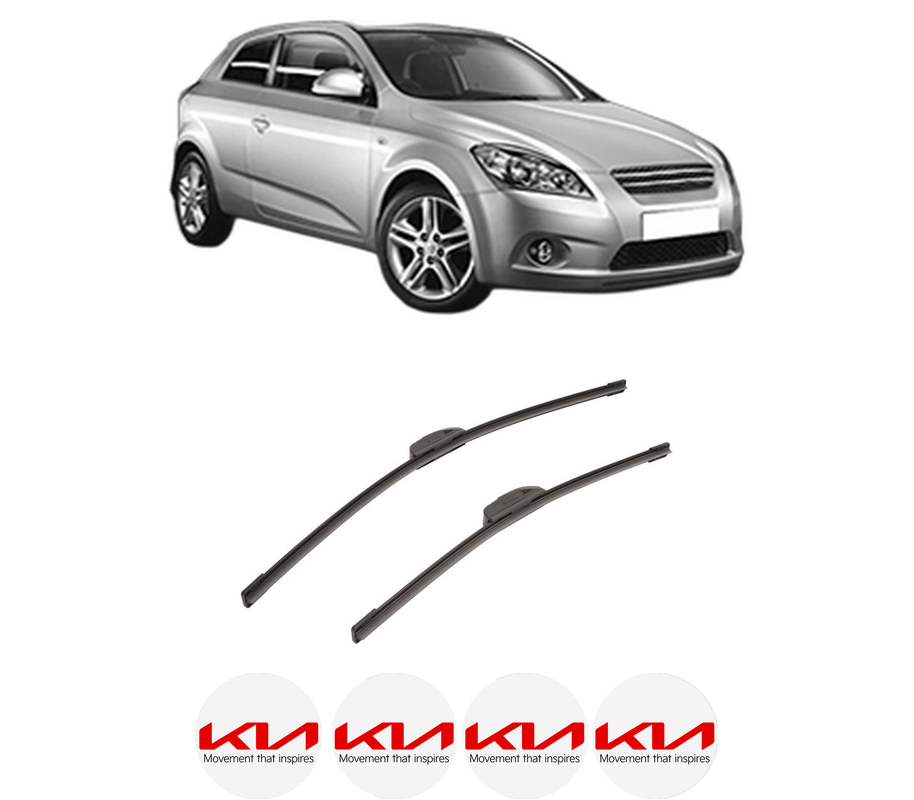 Set stergatoare auto KIA CEE'D Hatchback (ED) din 2006-2012, pentru parbriz auto, 2 bucati, Bosch Aerotwin Retrofit, din cauciuc siliconat rezistent, 4 Stickere Auto KIA