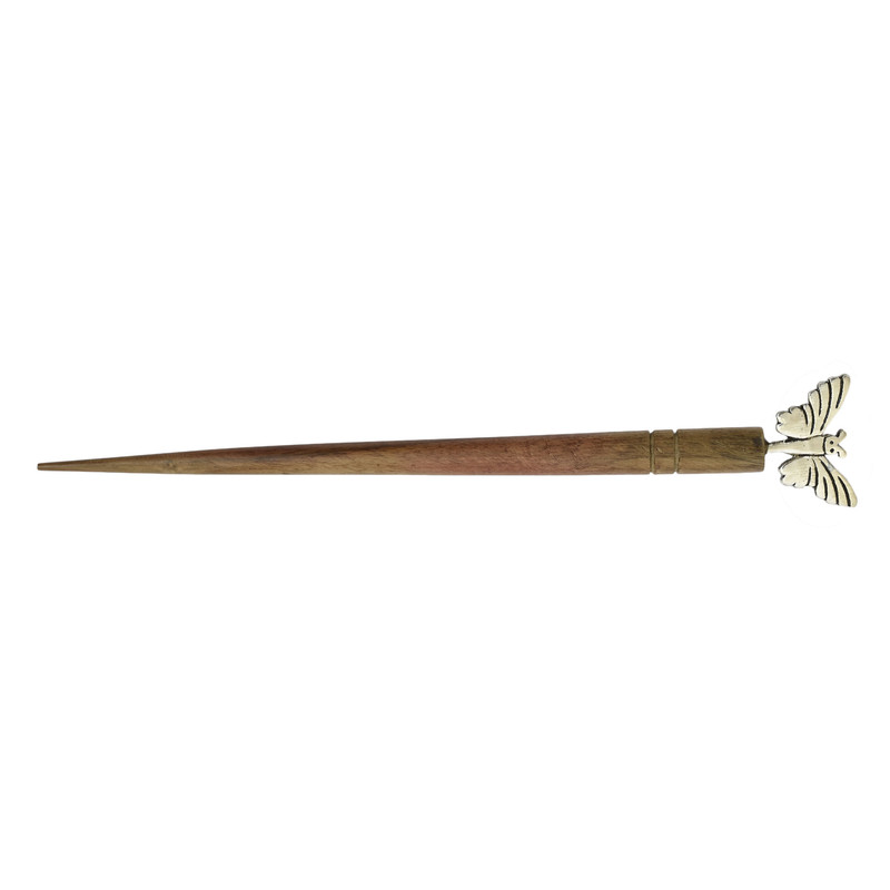 Women Juda Hair Pin Wood & Metal Handmade Beautiful Design Traditional Stick Pin - Picture 8 of 40