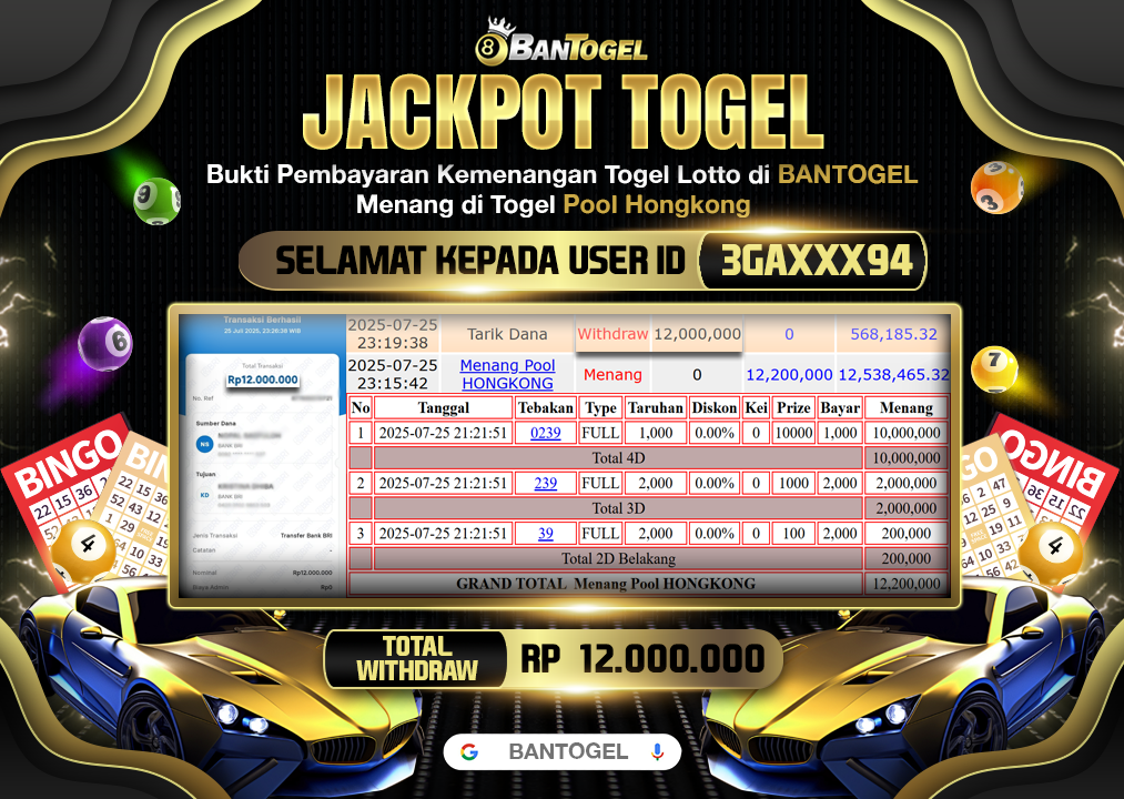 BUKTI JACKPOT LUNAS BANTOGEL