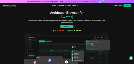 Main interface of DICloak anti-detect browser