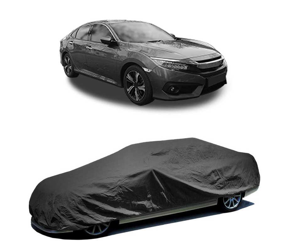 Husa tip prelata auto pentru HONDA CIVIC X Saloon (FC_) 2015 - 2022,culoare negru, material textil impermeabil, rezistanta la intemperii praf UV, CARPASSION Husa Protectie
