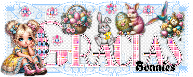 Gracias Happy Easter bonnies