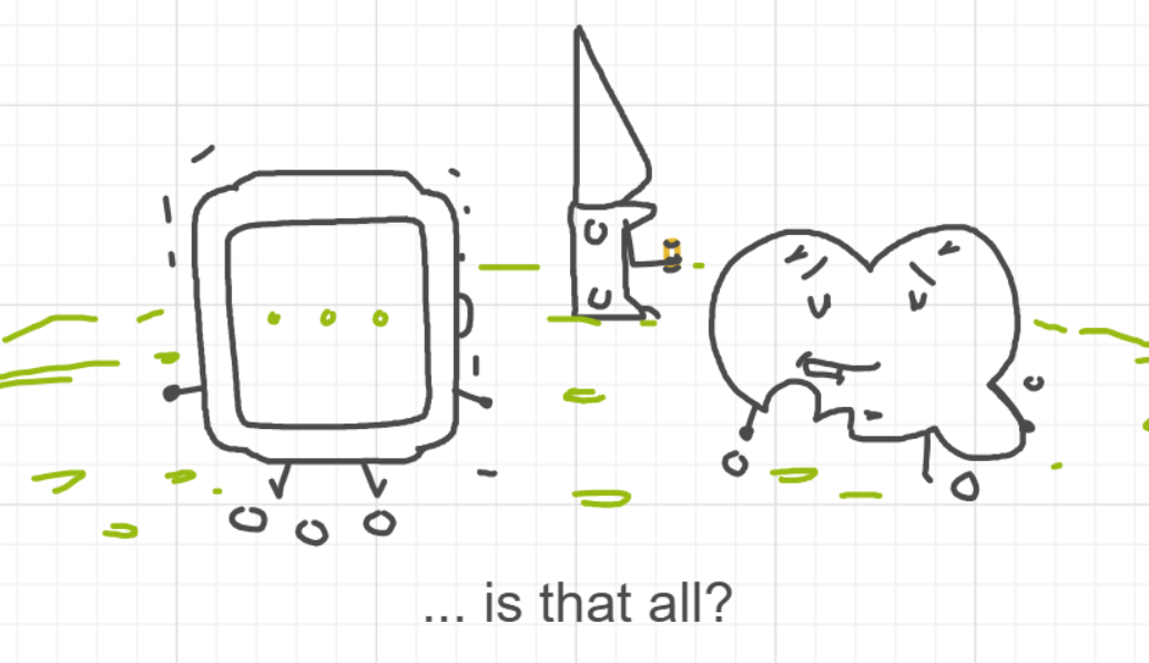 A panel from The Prime Number Few, episode eight of the Board Boards object show by Furretwalk/WalkingFurret.