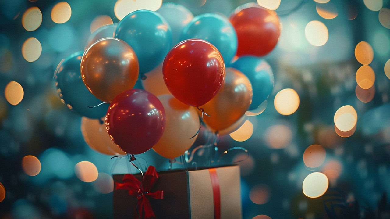 коробка с шарами на день рождения