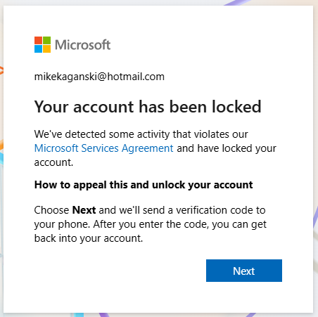 Microsoft Kontosperre