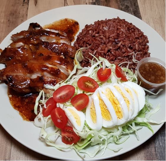 chicken chop brown rice