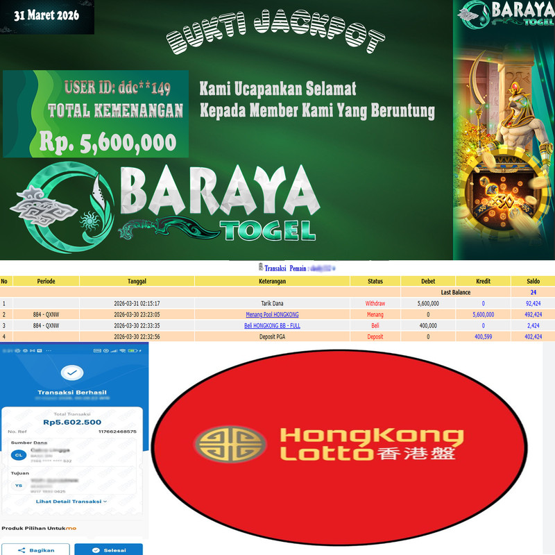 Rp. 5.600.000.- WD LUNAS DI BARAYATOGEL