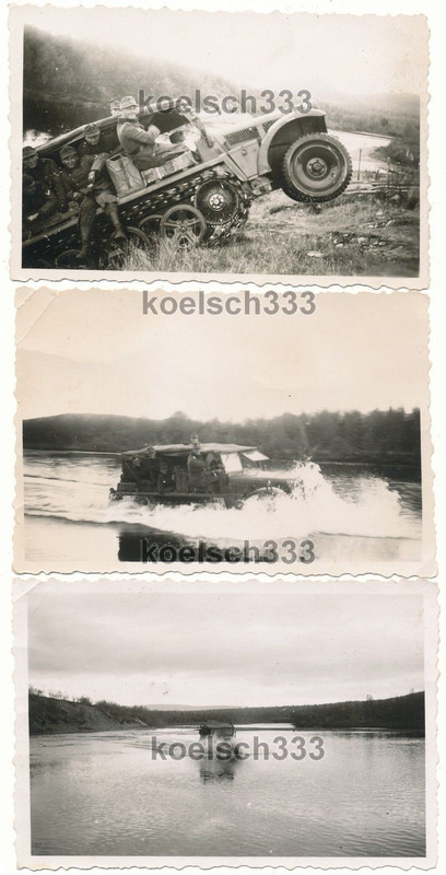 Gebirgsjäger fahren mit Panzer Halbkette durch F