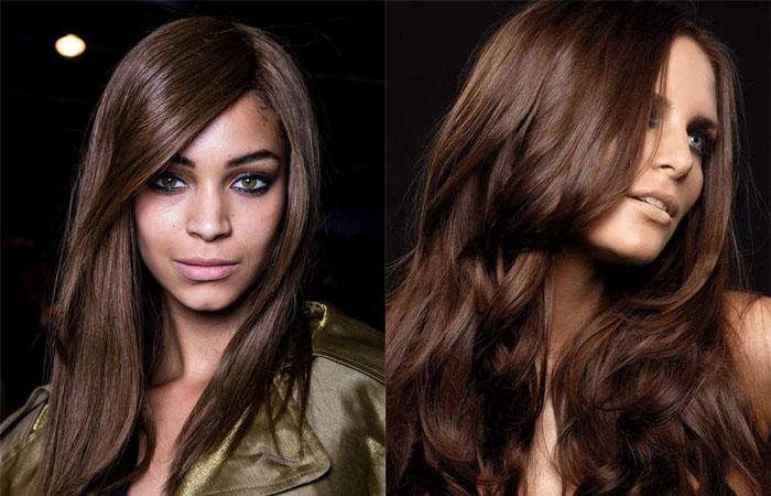 Темно-коричневый цвет волос. Фото до и после окрашивания, краски, холодные и теплые оттенки