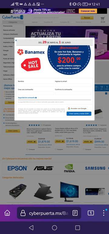 Cyberpuerca: Descuento de $200 (cuentas nuevas)