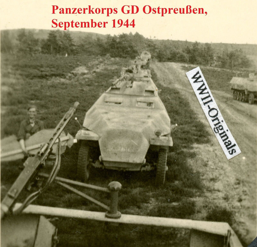 Foto Panzer Korps GD Halbkette Sd.Kfz. 251 Ostpreußen Sept. 44 Fhr.-Begl.-Btl (2)