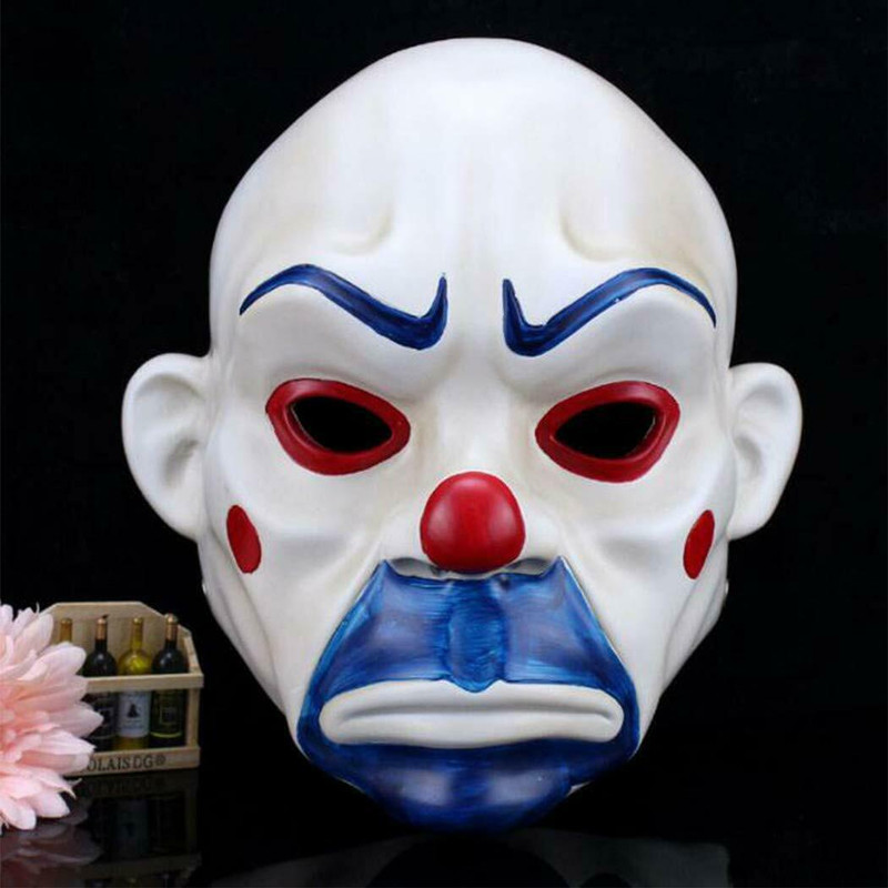 Joker Clown Bank Robber Resin Mask Cosplay Fancy Dress Batman Heath ...