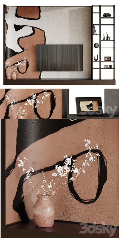 Wall composition. TV zone set