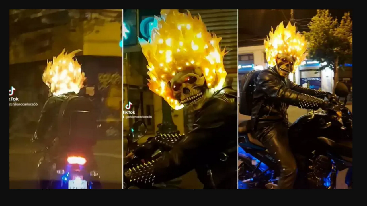 Captan a motociclista transitando con casco de