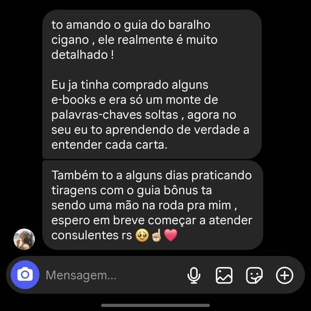 Depoimento de cliente no WhatsApp