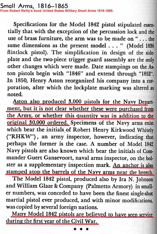 Model 1842 Percussion Pistol-extract from Reilly's Book  - Copy