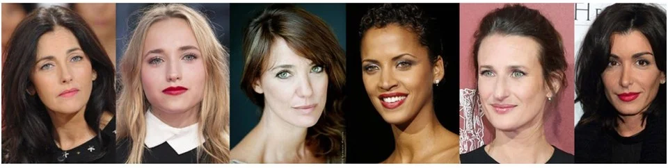 Exemple de 6 femmes ayant une tonalité dominante lumineuse