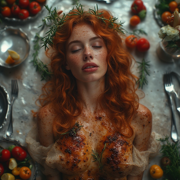 Garden wedding wom served Redhair 0 09