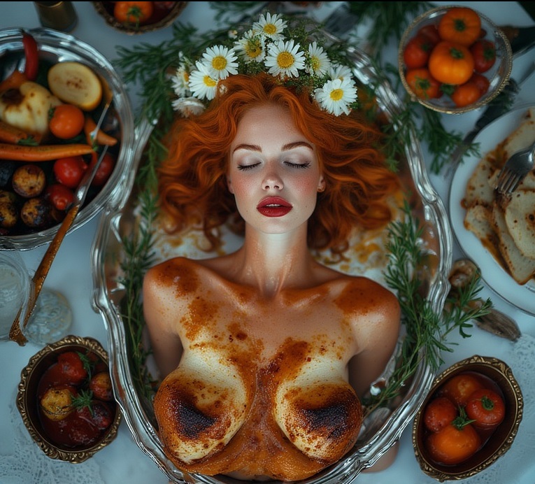 Garden wedding wom served Redhair 0 14